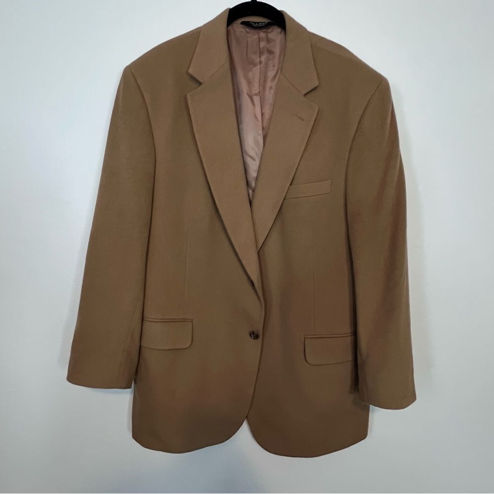 Jos A Bank Blazer Men's 100% Cashmere 2-Button Tan/Brown/Camel Size 44R